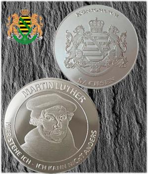 Sachsen-Taler "Martin Luther" 28mm Feinsilber handgeprägt